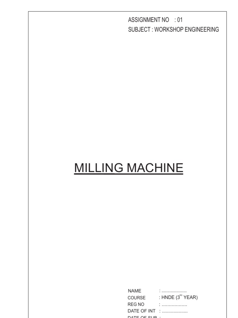 Workshop Engineering Assignment | PDF