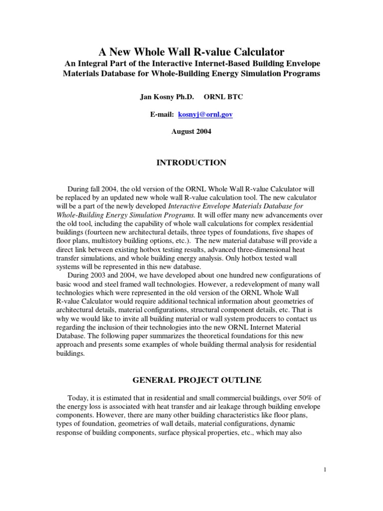 A New Whole Wall RValue Calculator PDF Simulation Framing
