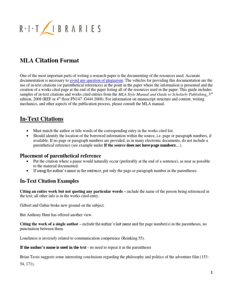 MLA Citation Format.pdf Citation Publishing