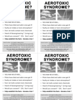 Aerotoxic Syndrome Warning for Flight & cabin crew, frequent flyers, flyer to print 4 on A4 PDF