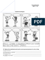 English worksheet - revisions 5º