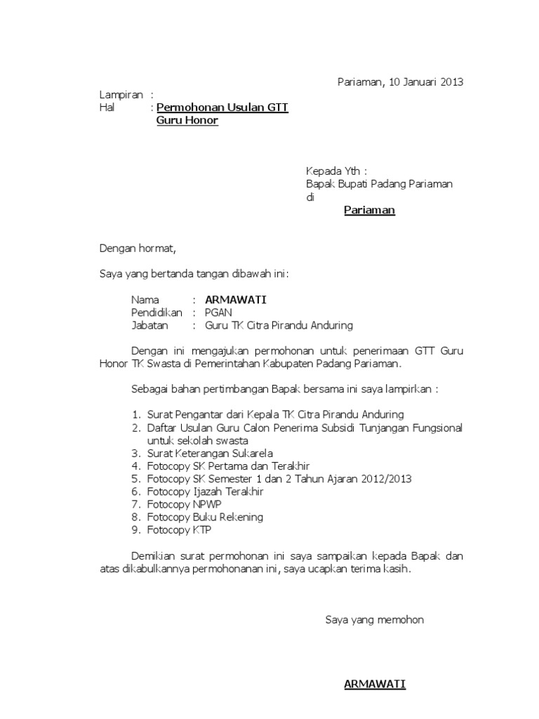 Permohonan Gtt 