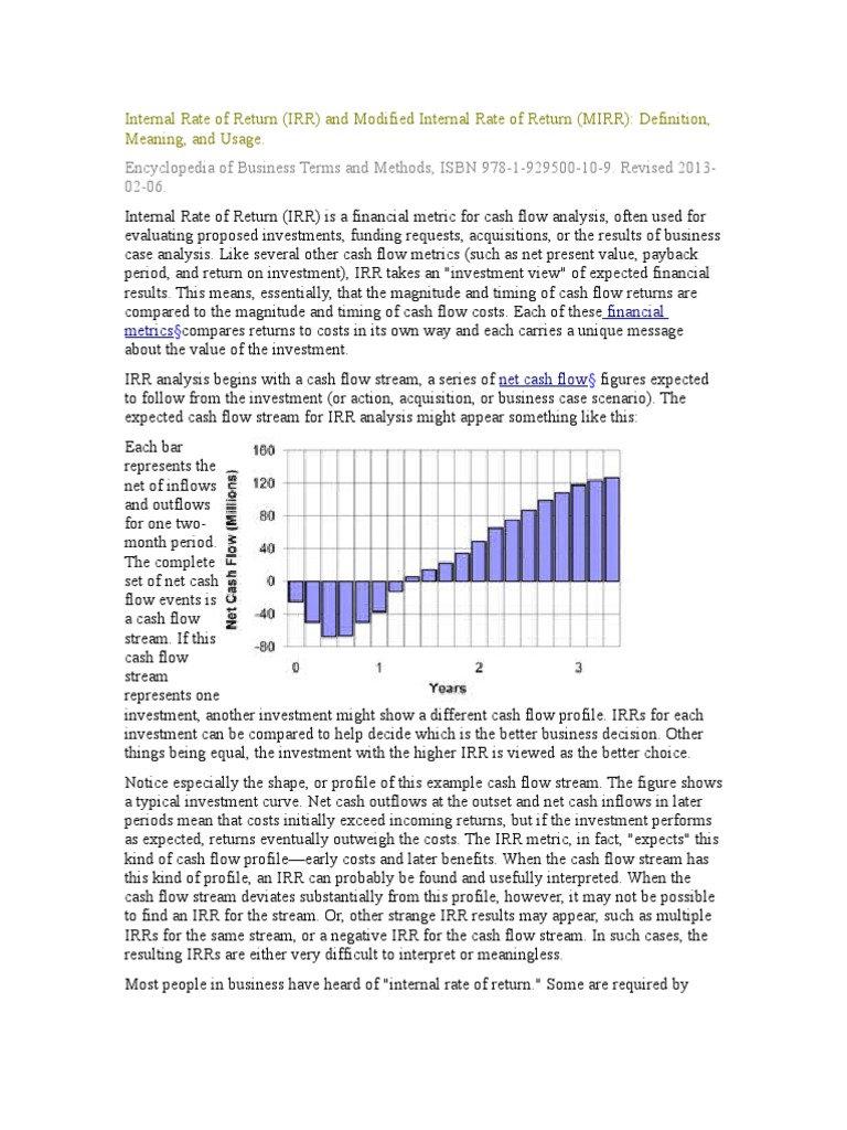 Internal Rate of Return | PDF | Internal Rate Of Return | Net Present Value