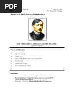 Rizal's Resume