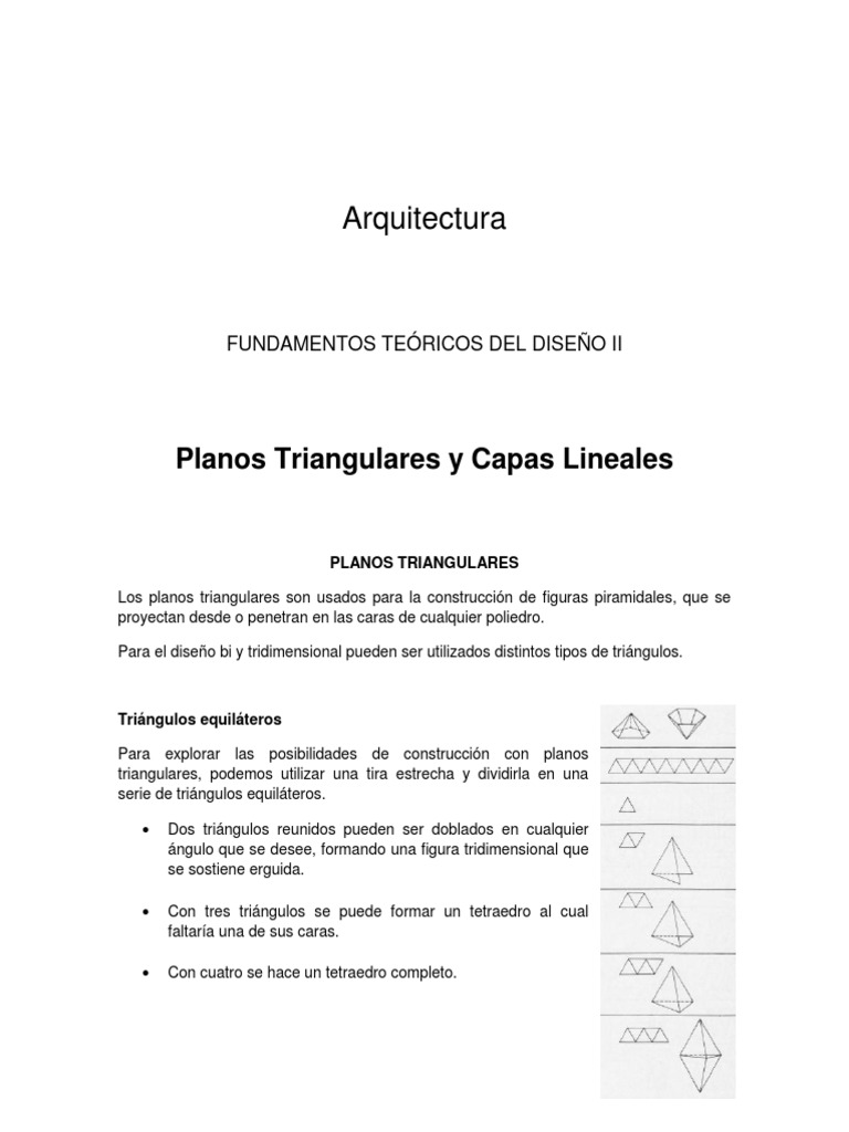 Planos Triangulares y Capas Lineales | PDF | Tetraedro | Triángulo