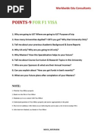 9-Points To F1 VISA