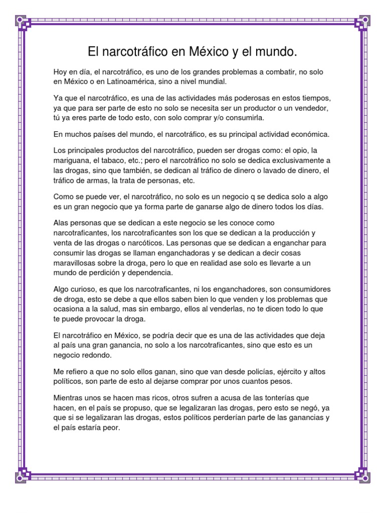 El Narcotráfico en México y El Mundo | PDF | Comercio ilegal de drogas ...