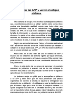 Como Dejar Las Afp y Volver Al Antiguo Sistema