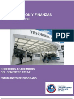 Tesorería General - Derechos Académicos del Semestre 2013-2 - Estudiantes de Posgrado