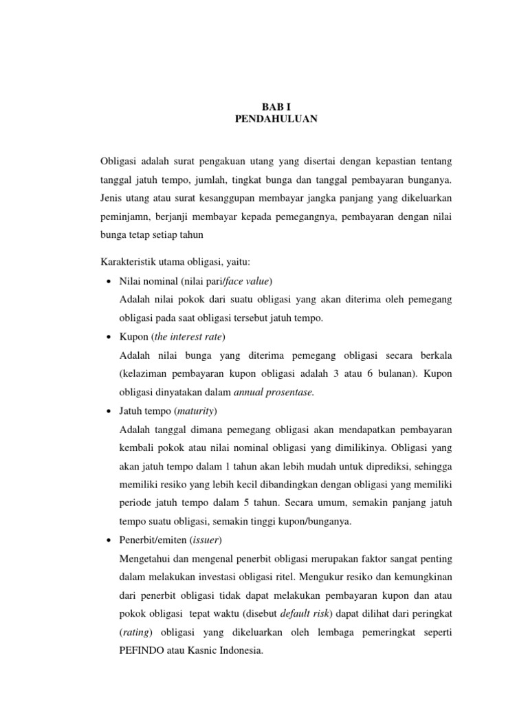 Makalah Penilaian Obligasi