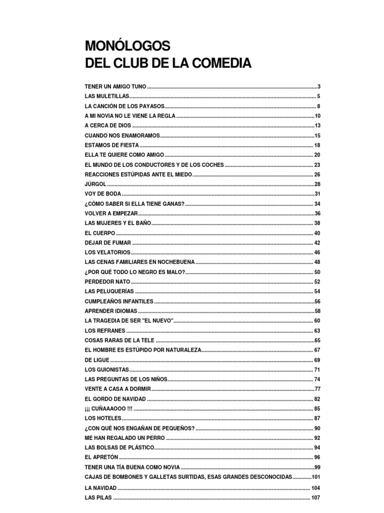 Monologos Del Club de La Comedia