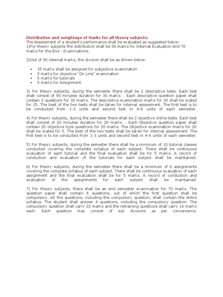 Marks Distribution and Weightage Guide | PDF | Career & Growth