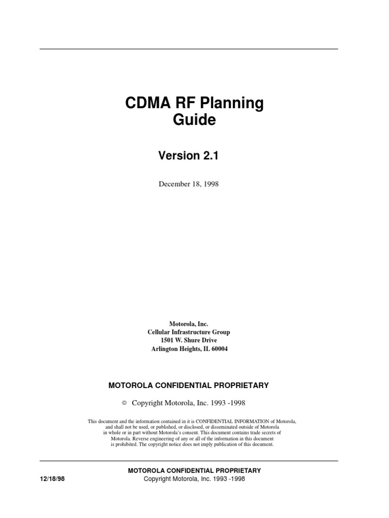 RF Planning Guide PDF | PDF | Code Division Multiple Access | Public ...