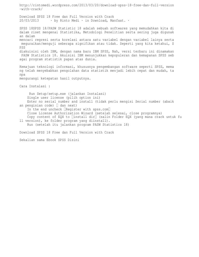 Download Spss 18 Free Dan Full Version