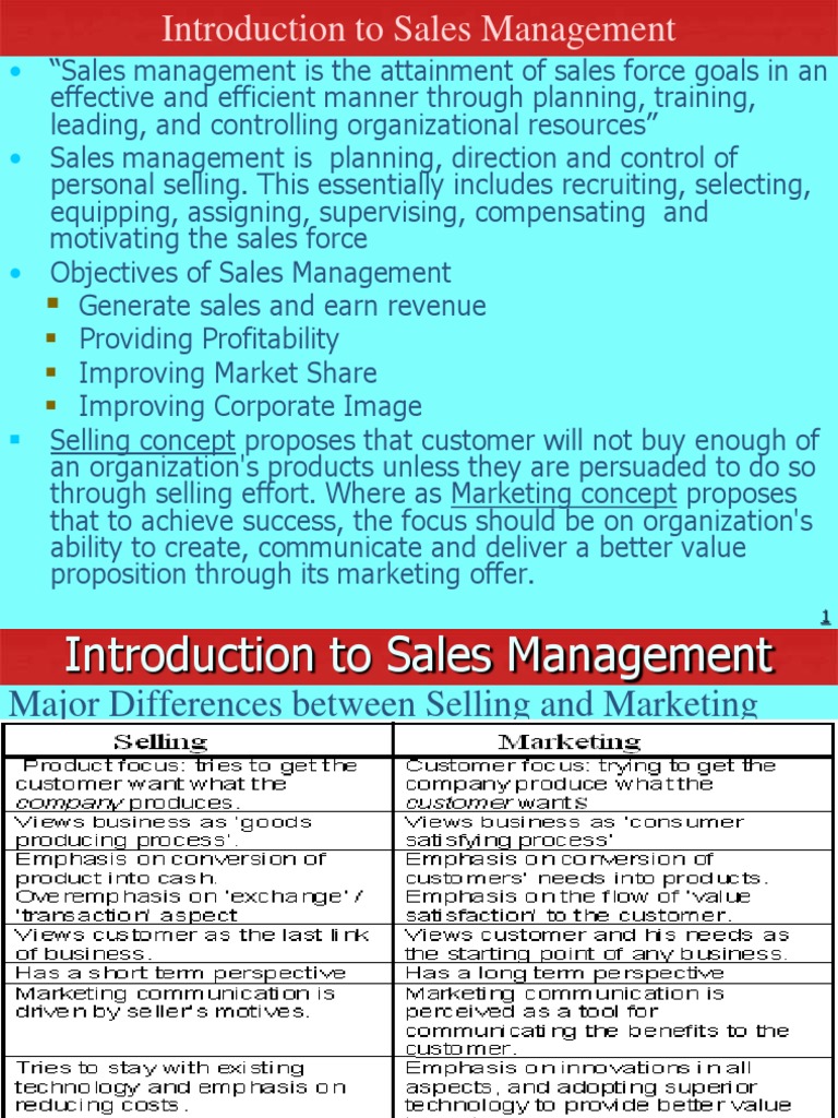 Introduction to Sales Management | PDF | Sales | Forecasting