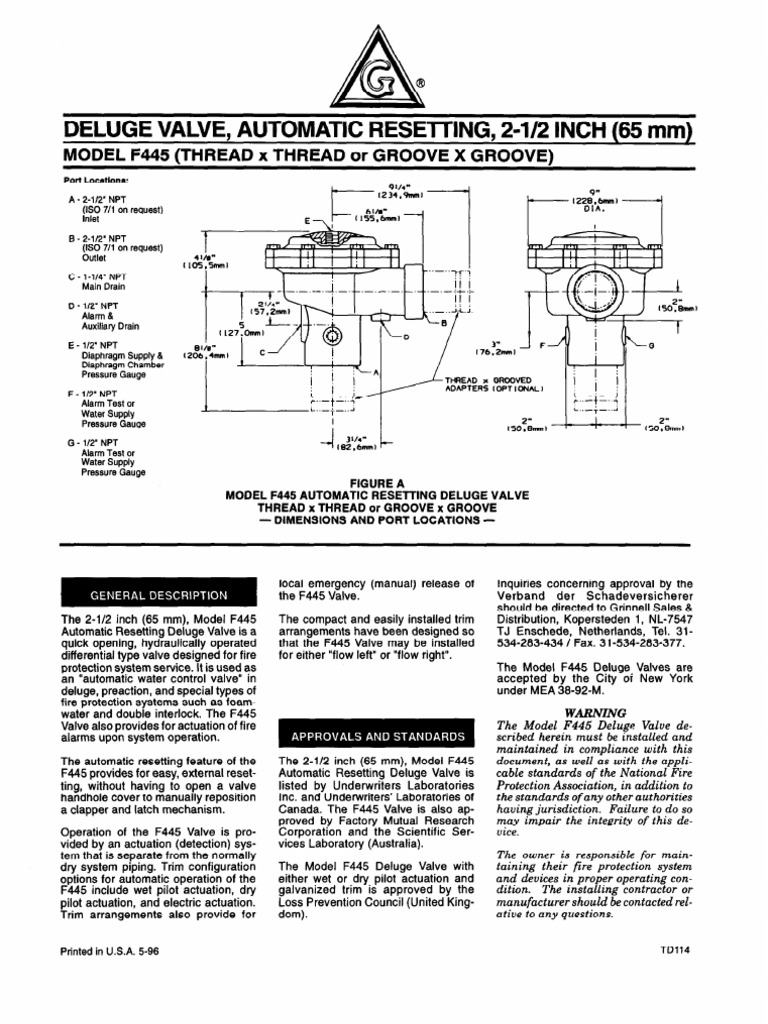 2.5-inch Automatic Resetting Deluge Valve | PDF | Fire Sprinkler System ...