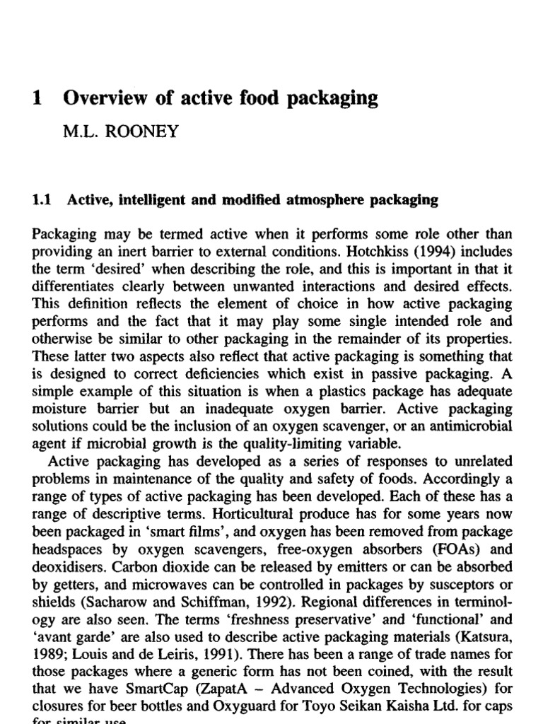 1 Overview of Active Food Packaging: M.L. Rooney | PDF | Carbon Dioxide ...