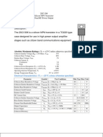 2SC1306 Silicon NPN Transistor for High Power RF Amplifiers