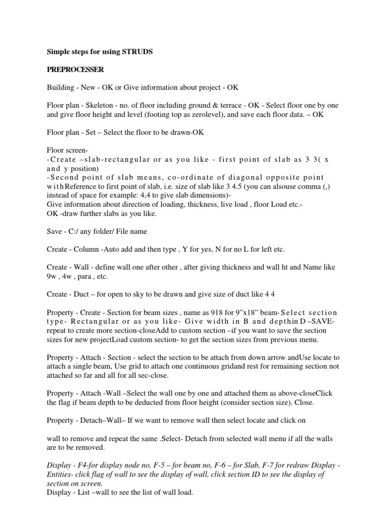 Simple Steps For Using STRUDS | Download Free PDF | Column | Technical ...