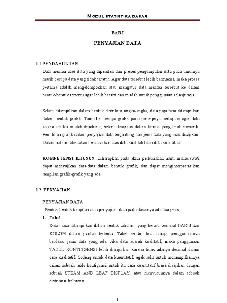 Modul Lengkap Statistika Dasar