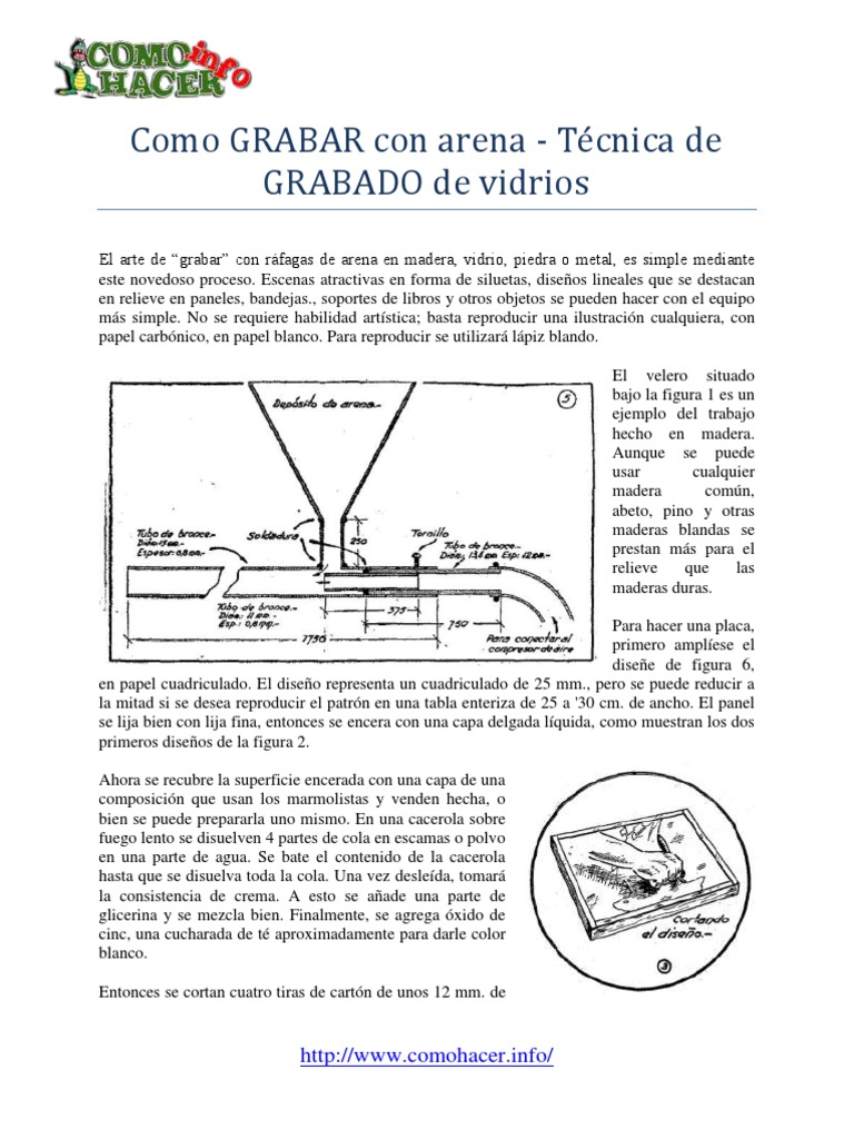 Como GRABAR Con Arena Tecnica de GRABADO de Vidrios PDF Grabado