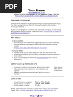 Download The Modern Skill Based CV by Monster UK SN16484230 doc pdf