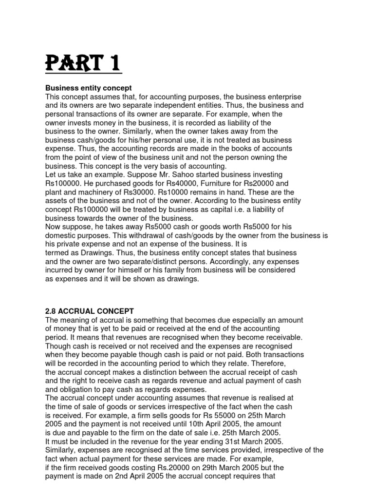 Accounting Concepts | PDF | Historical Cost | Service Industries