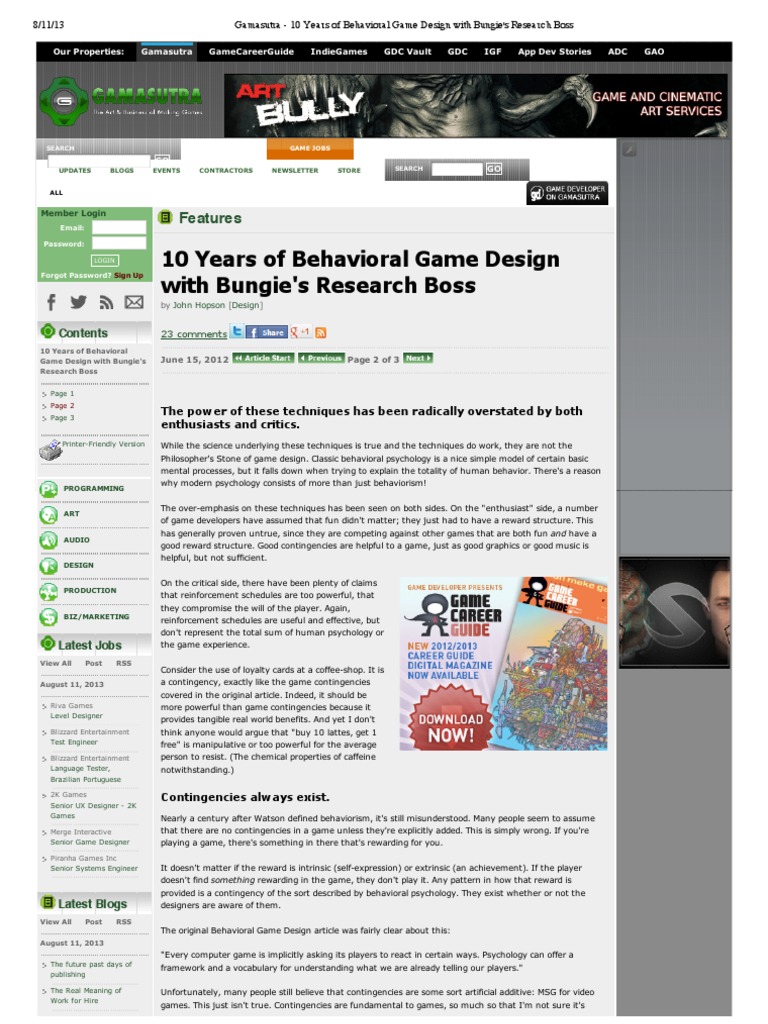 Gamasutra - 10 Years of Behavioral Game Design With Bungie's Research ...
