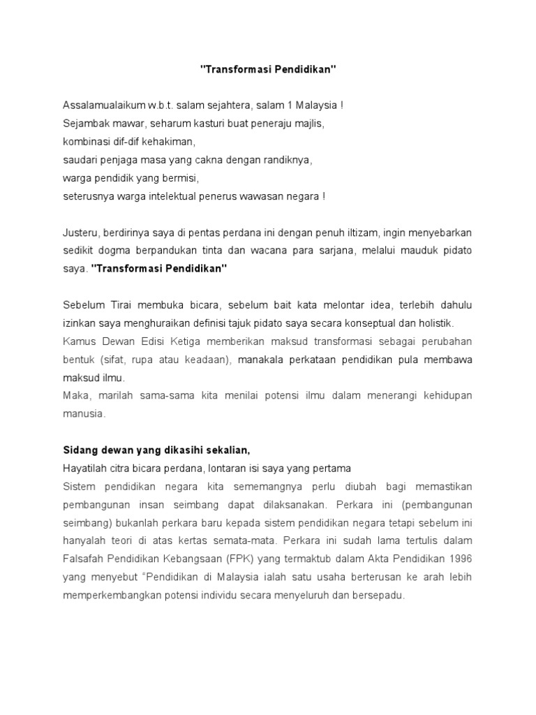 Transformasi Pendidikan Pdf