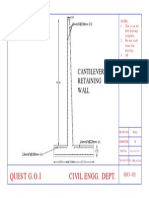 8mm, 12mm, 16mm diameter hole layout template for cantilever retaining wall drawing