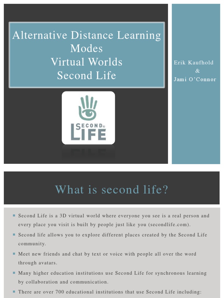 Exploring Second Life for Education | PDF | Second Life | Virtual World