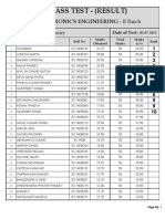 Class Test - (Result) : Subject Electronics Engineering - B Batch