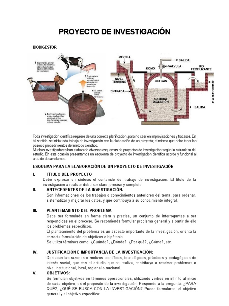 Esquema para Elaborar Un Proyecto de Investigación | PDF | Hipótesis ...