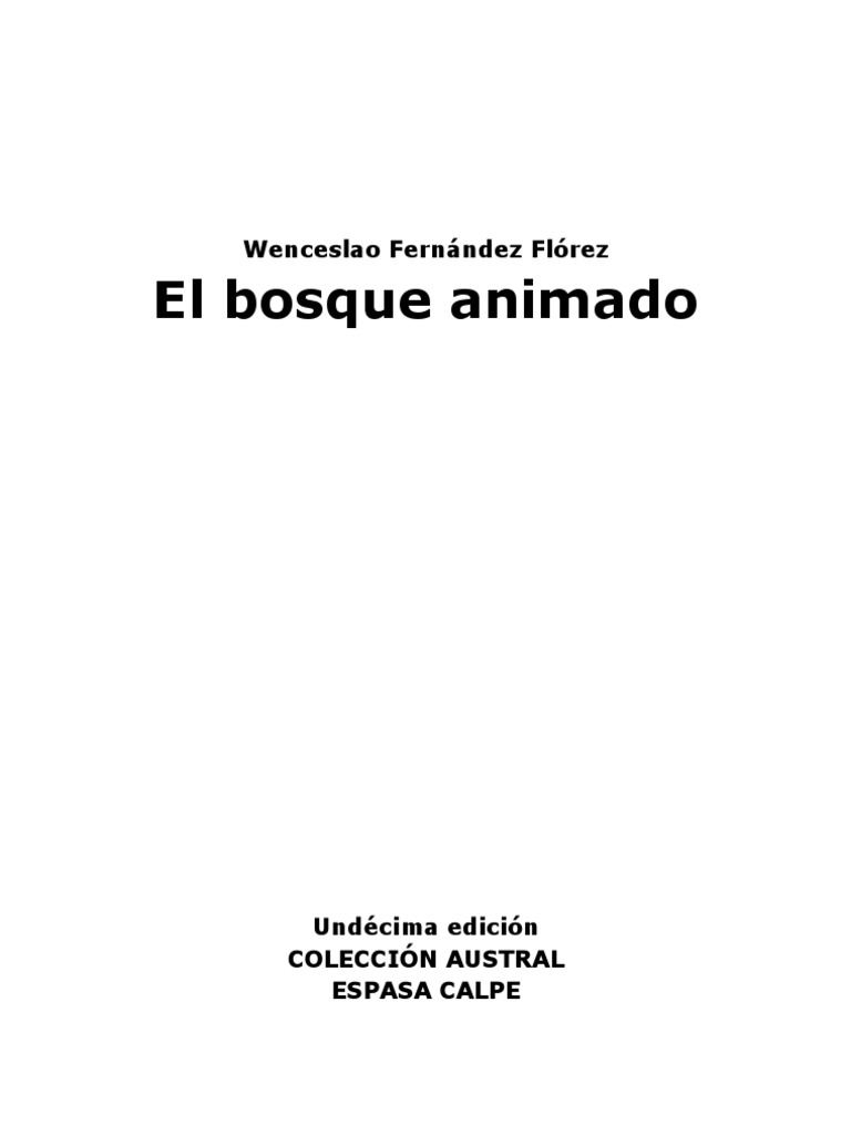 Fernandez Florez Wenceslao El Bosque Animado (Doc) PDF Naturaleza