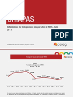 Estadísticas de trabajadores asegurados al IMSS en Chiapas. Julio 2013