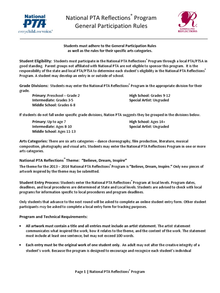 2013 Reflections General Rules | PDF | Web Browser | Computing