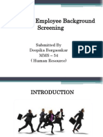 Employee Background Screening
