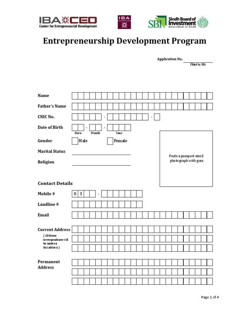 EDP Application Form | PDF | Business | Finance & Money Management