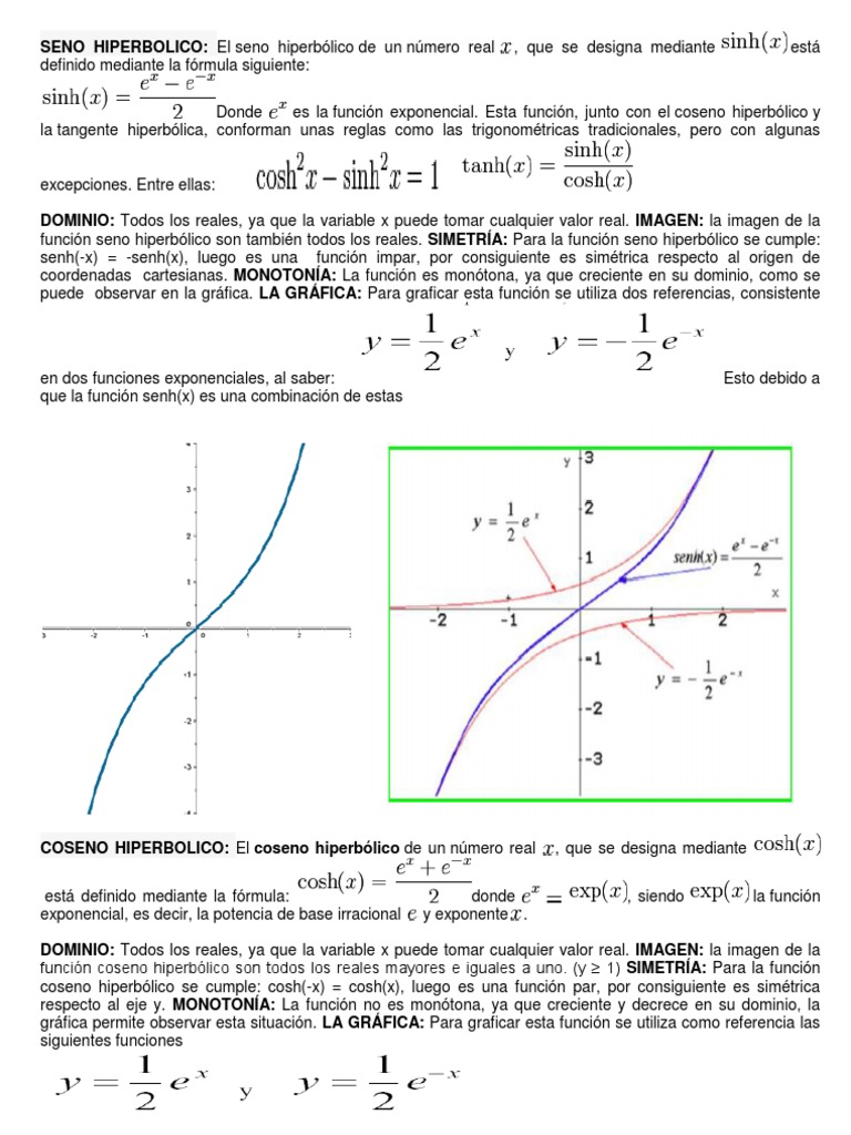 Seno Hiperbolico Trabajo BN | PDF | Función (Matemáticas) | Asíntota