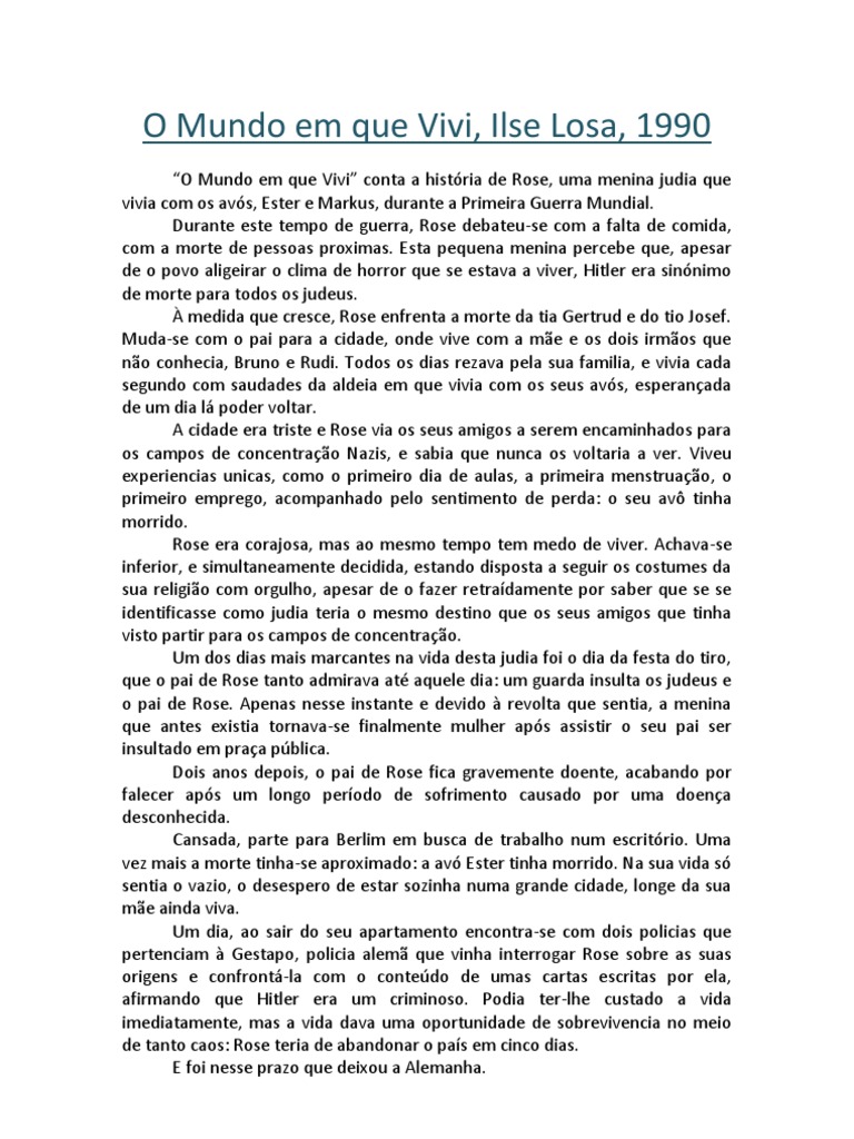 O mundo em que vivi pdf