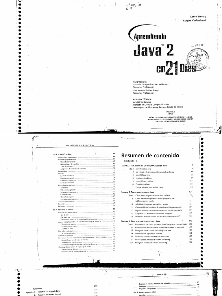 Java en 21 Dias | PDF | Java (lenguaje de programación) | Programa de ...