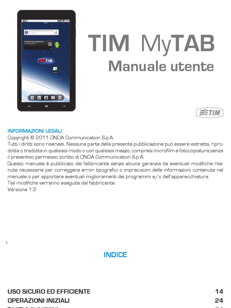 TIM MyTAB Manuale Utente | PDF