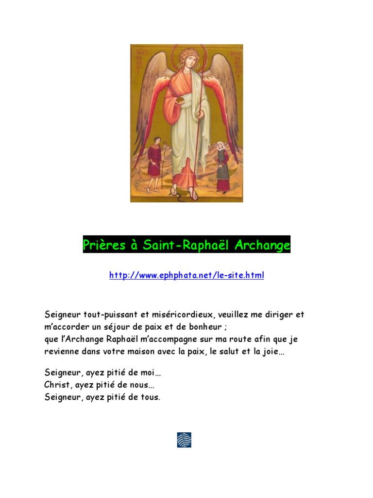 Neuvaine à Saint Raphaël Archange Pour Le Mariage Pdf Prieres A Saint Raphael Archange | PDF | Ange | Salut (théologie)