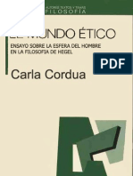 CORDUA, Carla. El mundo ético de Hegel.