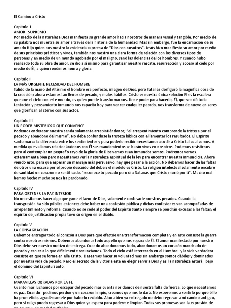 Resumen de "El Camino a Cristo" | PDF | Cristo (título) | Pecado