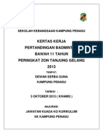 Kertas Kerja Pertandingan Badminton Bawah 11 Tahun Zon TG Gelang