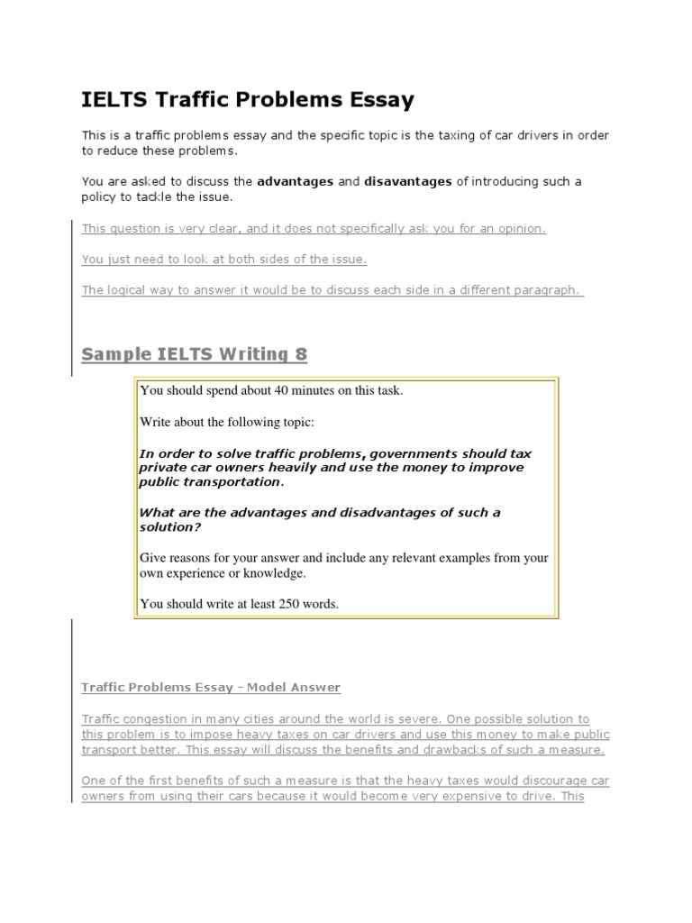 Traffic Essays