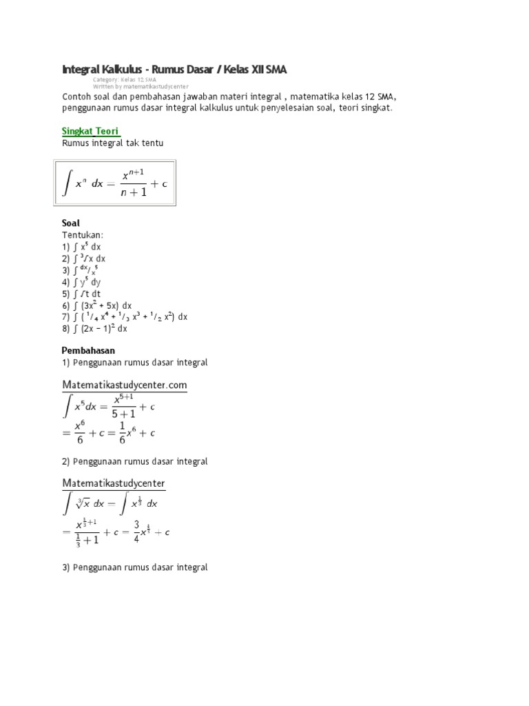 Integral Kalkulus