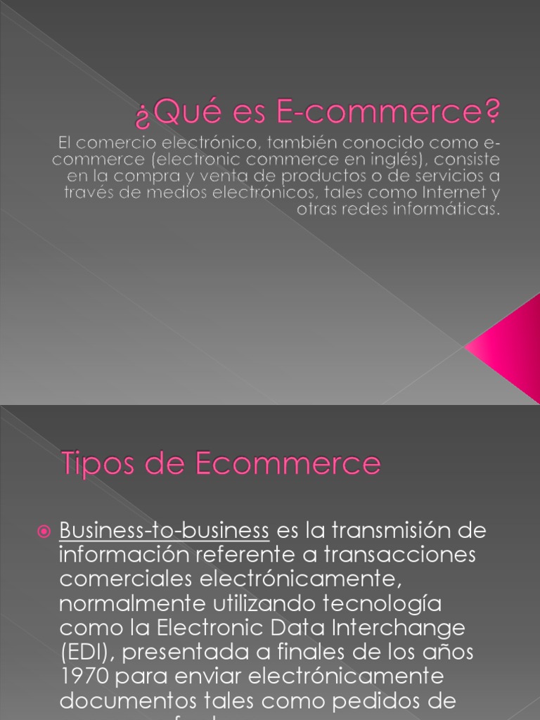 Tipos de E-Commerce | PDF | Comercio electrónico | De igual a igual