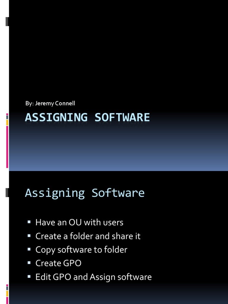 Assigning Software via GPO Guide | PDF